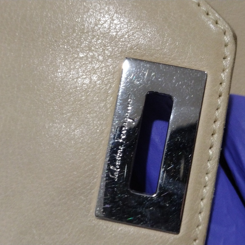 Salvatore Ferragamo Beige Leather Long Wallet Women – Luxury Designer Gancini - Picture 16 of 16
